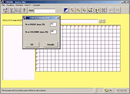 Schema vuoto per cruciverba